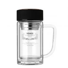菲驰（VENES）创意礼品 智享时尚双层玻璃杯子办公茶水杯 直杯 VB147-350