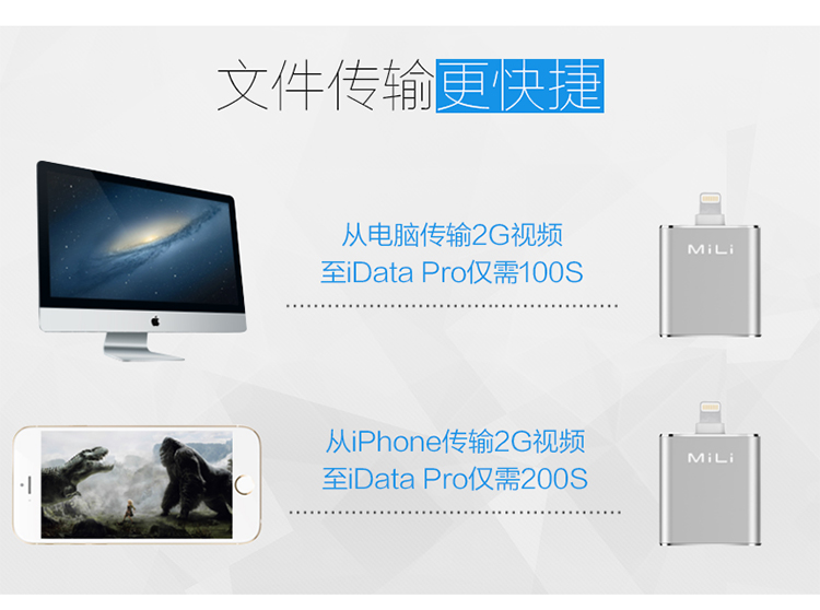 MiLi 苹果手机U盘 手机电脑U盘 16G 银色