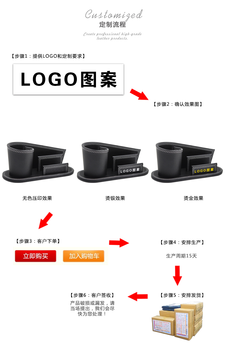 创意皮质多功能笔筒 文具收纳盒 桌面名片收纳座 办公摆件